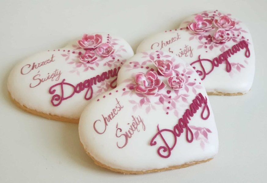 ciasteczka na chrzest - serduszka, podziękowania dla gości na chrzest, podziękowania na chrzest, podziękowania chrzest, lukrowane ciasteczka Basia sweets