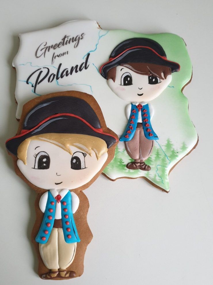pierniki dekoracyjne, pamiątka z polski, strój ludowy, strój żywiecki, pierniki Polska, górale żywieccy, lukrowane pierniki - Basia sweets,
