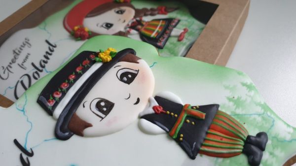 pierniki dekoracyjne, pamiątka z polski, strój ludowy, strój łowicki, Łowicz, pierniki Polska, lukrowane pierniki - Basia sweets,