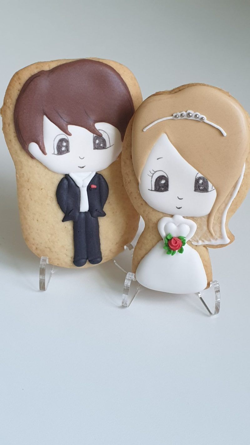 Ciasteczka ślubne Pan Młody Pani Młoda, podziękowania dla gości na ślub, podziękowania na ślub, lukrowane ciasteczka - Basia sweets