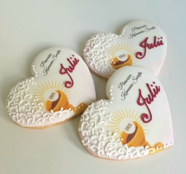 Pierniczki komunijne, podziękowania dla gości, podziękowania komunia, pierniki na komunię, ciasteczka komunijne, ciastka komunijne, podziękowania dla gości komunia, lukrowane ciasteczka - Basia sweets