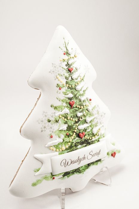 Choinka z piernika z życzeniami, pieniki bożonarodzeniowe, lukrowane pierniczki,