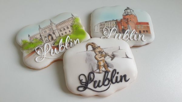 Pierniki pamiątkowe - Lublin, pierniki lubelskie, Lublin, pierniki pamiątkowe, pamiątka z Lublina, pierniki z nadrukiem, lubelskie, ręcznie lukrowane pierniki - Basia sweets