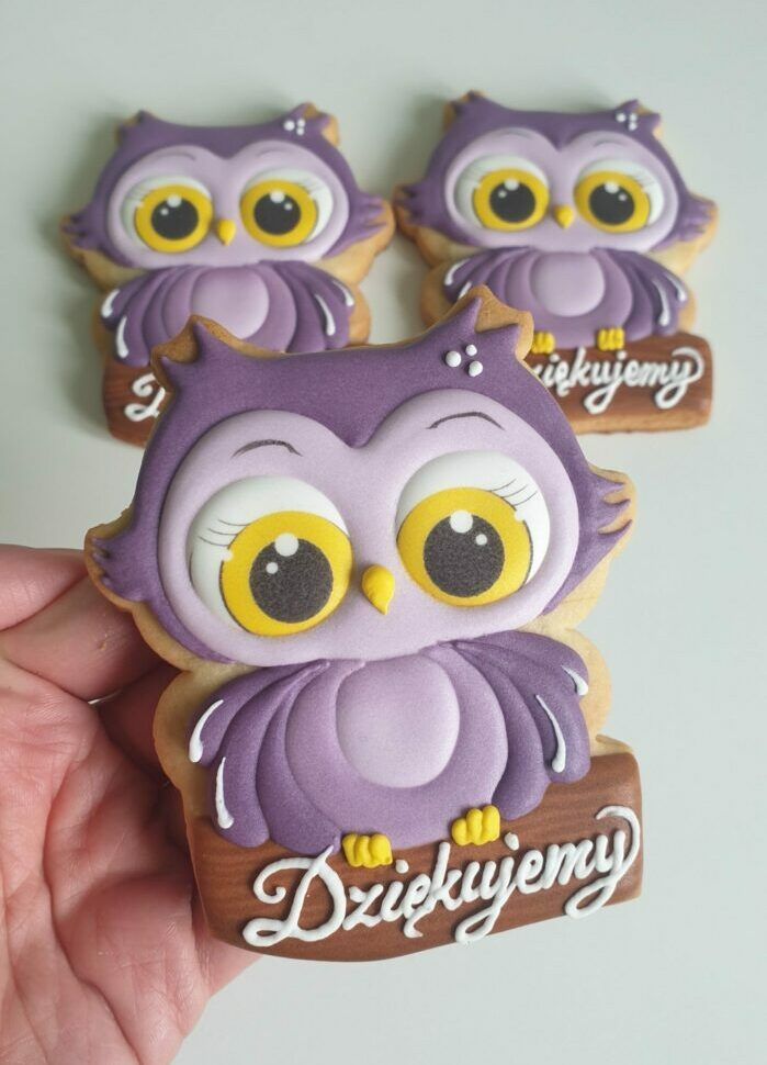 ciastka dla nauczyciela, piernik sowa, piernik dla nauczyciela, pierniczki na dzień nauczyciela, pierniczek sówka, podziękowania dla nauczyciela z piernika, Dzień nauczyciela, podziękowanie dla nauczyciela, ciasteczka sowa, lukrowane ciasteczka Basia sweets